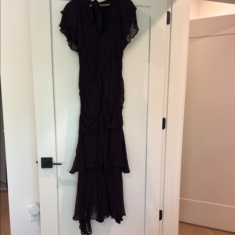 Cleobella Cecilia Black Asymmetrical Ruffled Gown - Picture 4 of 8